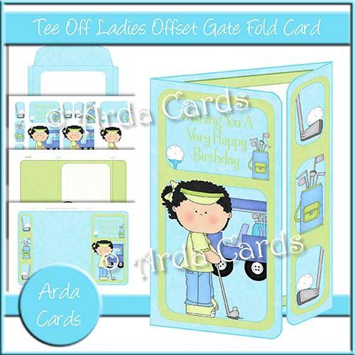 Tee Off Ladies Offset Gate Fold Card